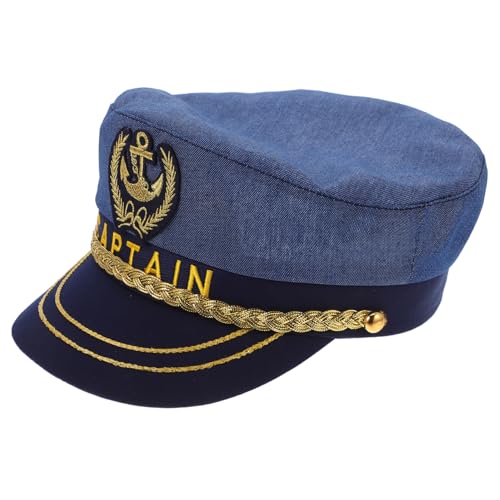 WEKADRIN Verstellbare Kapitänsmütze aus Strapazierfähigem Material für Cosplay Partys und Urlaubsreisen mit Anpassbarem Riemen für Sitz WEKADRIN Verstellbare Kapitänsmütze aus Strapazierfähigem Material für Cosplay Partys und Urlaubsreisen mit Anpassbarem Riemen für Sitz von WEKADRIN