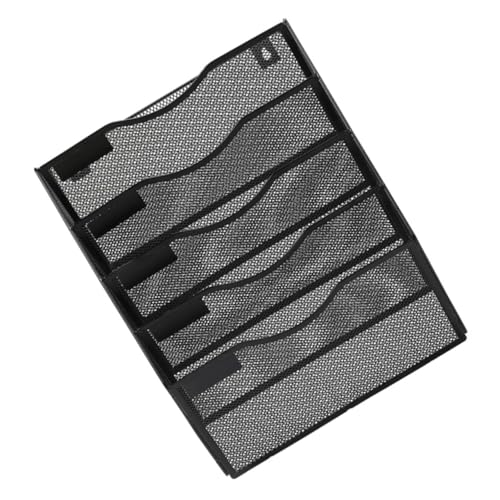 WEKADRIN Wandmontierter Metall Organizer Dokumentenablage Netzstruktur Schwarz Praktischer Hängeregisterhalter für Büro Aktenständer zur Übersichtlichen Papierorganisation von WEKADRIN