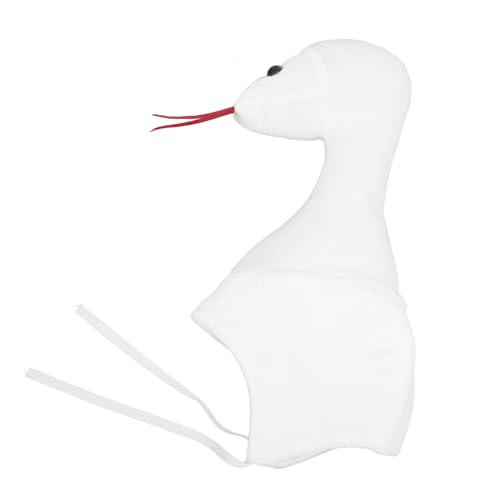 WEKADRIN Weiße Schlange Kostümhut Mittelgroß Animal Design Tiermütze Lint Material Partyhut Fasching Zubehör für Fantasievolles Rollenspiel und Bühnenauftritte von WEKADRIN