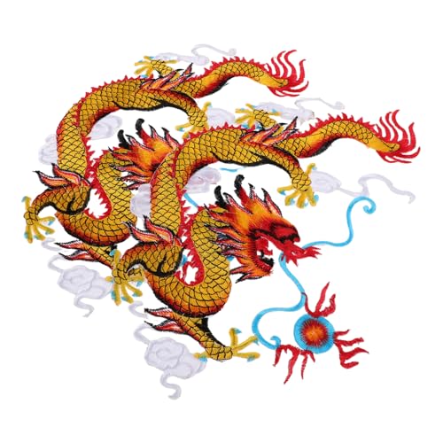 WEKAMOS 1 Paar Drachensticker Aufkleber stoff aufnäher Drachen-Aufnäher zum Aufbügeln chinesische Stickerei Aufbügelapplikationen für Kleidung Stickereiflecken nähen Polyester WEKAMOS 1 Paar Drachensticker Aufkleber stoff aufnäher Drachen-Aufnäher zum Aufbügeln chinesische Stickerei Aufbügelapplikationen für Kleidung Stickereiflecken nähen Polyester von WEKAMOS