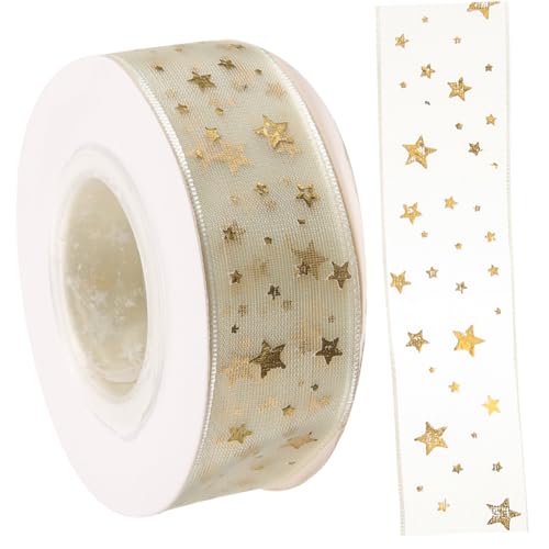 WEKAMOS 1 Rolle Dekoratives Goldenes für Hochzeiten und Feiern Vielseitiges Geschenkband zum Verpacken DIY Projekte und Blumensträuße für Frühlings und Sommerdekorationen von WEKAMOS