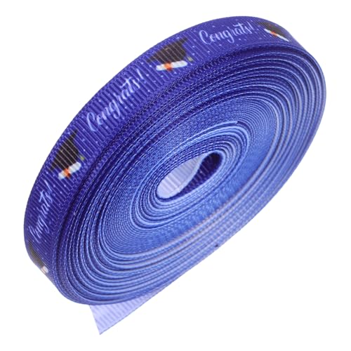 WEKAMOS 1 Rolle Geschenkband für Abschlusssaison breites Band Bandabschluss Abschlussband-Krawatte Staffelungsband Abschluss-Blumenstrauß-Zubehör Band-Abschlussfeier Polyester Blue von WEKAMOS