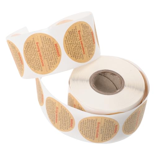 WEKAMOS 1 Rolle Kreisrunde Kerzenwarnaufkleber Selbstklebende Sicherheitsetiketten für Kerzengläser für DIY Kerzenherstellung und Etikettierung WEKAMOS 1 Rolle Kreisrunde Kerzenwarnaufkleber Selbstklebende Sicherheitsetiketten für Kerzengläser für DIY Kerzenherstellung und Etikettierung von WEKAMOS