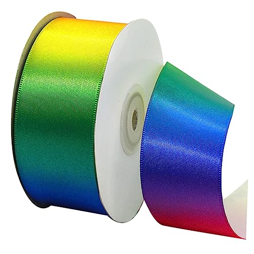 WEKAMOS 1 Rolle Regenbogenband Hochwertigem Polyester Bunte Geschenkverpackung DIY Bastelprojekte für Dekoration von Blumen und Kuchen Langlebig und Leicht Perfektes Accessoire für von WEKAMOS