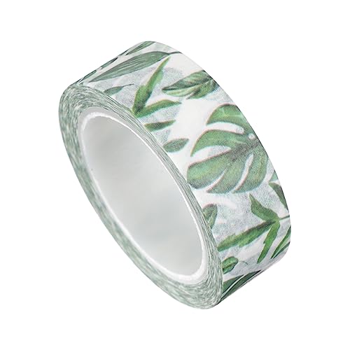 WEKAMOS 1 Rolle Tropisches Pflanzen Washi Tape Selbstklebendes Dekoratives Klebeband für DIY Scrapbooking und Journaling zur Individuellen Gestaltung und Dekoration von WEKAMOS