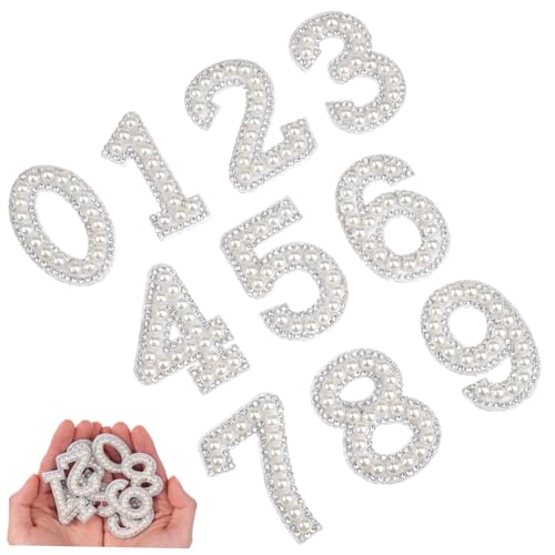 WEKAMOS 1 Satz Eisen Zahlen Patch Set mit Strass für DIY Kleidung Nummern Aufbügelbare Applikationen für Kleidung Taschen und Accessoires für Bastelprojekte und Reparaturen WEKAMOS 1 Satz Eisen Zahlen Patch Set mit Strass für DIY Kleidung Nummern Aufbügelbare Applikationen für Kleidung Taschen und Accessoires für Bastelprojekte und Reparaturen von WEKAMOS