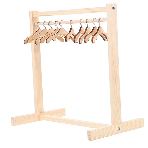 WEKAMOS 1 Satz Holz Puppen Kleiderständer mit Kleiderbügeln Puppenhaus Kleidung Organizer für Puppenbekleidung für Kinderzimmer und Spielzeugzubehör WEKAMOS 1 Satz Holz Puppen Kleiderständer mit Kleiderbügeln Puppenhaus Kleidung Organizer für Puppenbekleidung für Kinderzimmer und Spielzeugzubehör von WEKAMOS