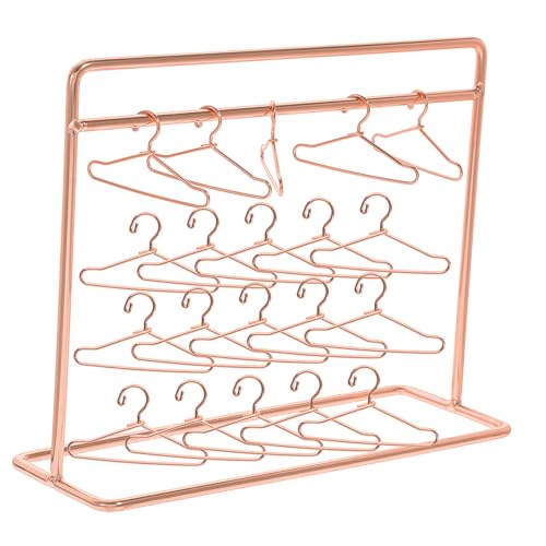 WEKAMOS 1 Satz Mini-aufhänger Puppenkleidung Puppe Klein Kleiderhängelegte Kleidung Kleiderständer Miniaturbügel Miniatur-kleiderständer Aus Metall Tragbarer Kleiderregal Eisen Roségold von WEKAMOS