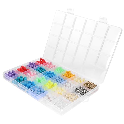 WEKAMOS 1 Schachtel Acrylperlen DIY Bunte Bastelperlen für Armbänder und Handgemachte Schmuckherstellung Langlebig und Bruchsicher für Kreative Bastelprojekte von WEKAMOS