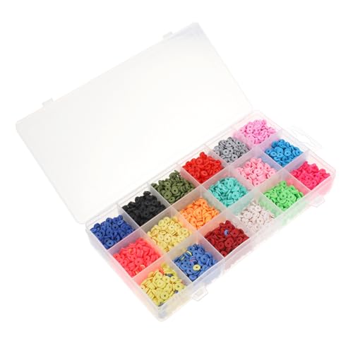 WEKAMOS 1 Schachtel Bunte Polymer Clay Beads Fächer Box Flache Spacer Perlen für DIY Schmuckherstellung Armbänder Halsketten Bastelset für Kreative Schmuckaccessoires WEKAMOS 1 Schachtel Bunte Polymer Clay Beads Fächer Box Flache Spacer Perlen für DIY Schmuckherstellung Armbänder Halsketten Bastelset für Kreative Schmuckaccessoires von WEKAMOS