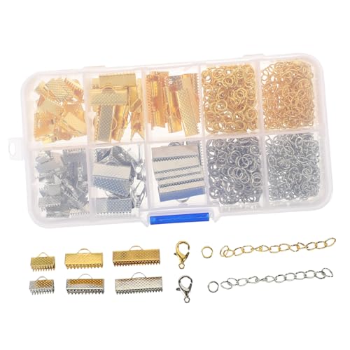 WEKAMOS 1 Schachtel Eisenlegierung Schmuckzubehör mit Karabinerverschlüssen Verlängerungsketten Bandenden und Sprungringen für DIY Halsketten und Armbänder Langlebig und Vielseitig für WEKAMOS 1 Schachtel Eisenlegierung Schmuckzubehör mit Karabinerverschlüssen Verlängerungsketten Bandenden und Sprungringen für DIY Halsketten und Armbänder Langlebig und Vielseitig für von WEKAMOS