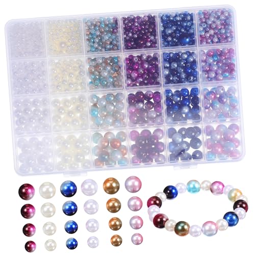 WEKAMOS 1 Schachtel Künstliche Perlen DIY Set mit Verschiedenen Farben für Schmuckherstellung und Bastelarbeiten Perlen für Armbänder und Dekorationen WEKAMOS 1 Schachtel Künstliche Perlen DIY Set mit Verschiedenen Farben für Schmuckherstellung und Bastelarbeiten Perlen für Armbänder und Dekorationen von WEKAMOS