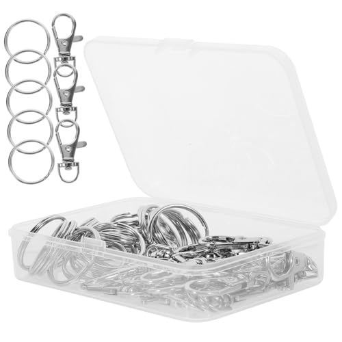 WEKAMOS 1 Schachtel Rotierender Karabinerhaken mit Schlüsselring Teiliges Set Stabilem Metall für Taschen Rucksäcke und DIY Zubehör für Handtaschen und Gürtel von WEKAMOS