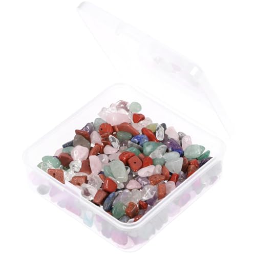 WEKAMOS 1 Schachtel Unregelmäßige Natürliche Steinperlen DIY Schmuckzubehör für Armbänder Halsketten Basteln Kreative Perlenbox mit Bohrung Hautfreundlich Langlebig von WEKAMOS