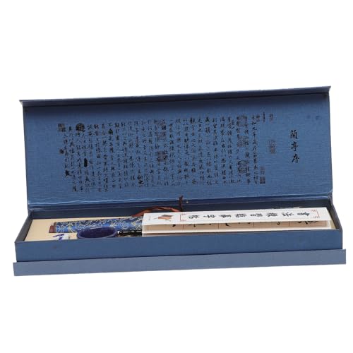 WEKAMOS 1 Schachtel Wiederverwendbares Kalligraphie Anfänger Wasserabsorbierendes Schreib tuch mit Pinsel Chinesisches Übungsset für Kalligraphie und Aquarellmalerei Blaues für Haushalt von WEKAMOS