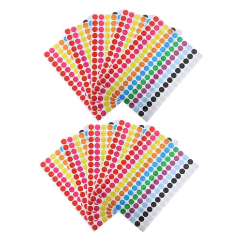WEKAMOS 10 Blatt Punktaufkleber Aufkleber Belohnen Aufkleber Zur Farbsortierung Kleine Runde Aufkleber Beschriftung Paster Picture Aufkleber Kennzeichnungsaufkleber Papier von WEKAMOS