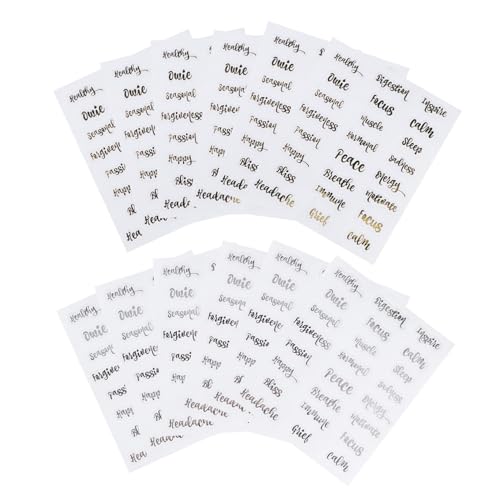 WEKAMOS 10 Blatt Teiliges Selbstklebende Ätherische Öl Flaschenetiketten in Gold und Silber Praktische Aufkleber zur Flaschendekoration und Beschriftung Langlebig und Einfach Anzubringen WEKAMOS 10 Blatt Teiliges Selbstklebende Ätherische Öl Flaschenetiketten in Gold und Silber Praktische Aufkleber zur Flaschendekoration und Beschriftung Langlebig und Einfach Anzubringen von WEKAMOS