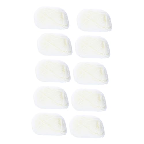 WEKAMOS 10 Rollen Baumwollgarn Dickes Weiches Häkelgarn für Diy Projekte für Kissen Decken und Handarbeiten Fädig Milchweiß Strickliebhaber WEKAMOS 10 Rollen Baumwollgarn Dickes Weiches Häkelgarn für Diy Projekte für Kissen Decken und Handarbeiten Fädig Milchweiß Strickliebhaber von WEKAMOS