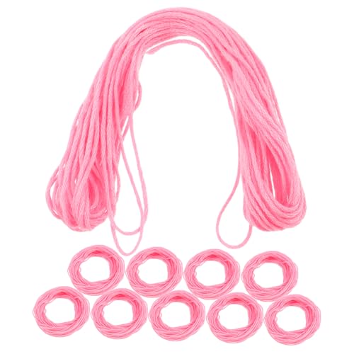 WEKAMOS 10 Rollen Handgefertigter Gewebter Baumwollfaden Freundschaftsarmbänder Baumwollstickgarn Stickgarn Garnfaden Sticktwist Set Freundschaftsarmbandfaden Rosa von WEKAMOS
