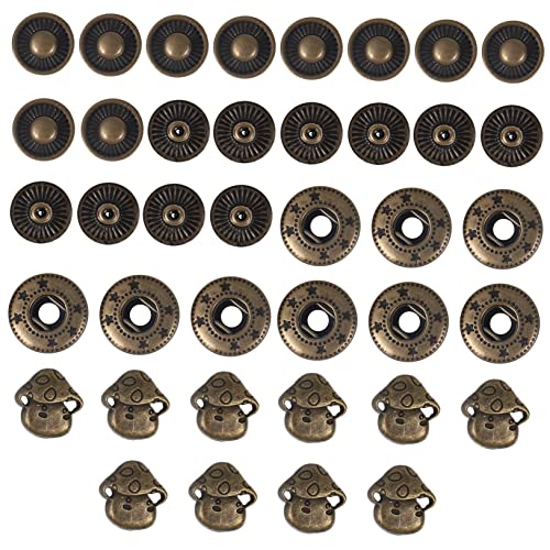 WEKAMOS 10 Sätze Vintage Druckknopfset Metall Druckknöpfe für DIY Kleidung Taschen Accessoires Stilvolle und Praktische Knöpfe für Kreative Bastelprojekte und Sichere Verschlüsse WEKAMOS 10 Sätze Vintage Druckknopfset Metall Druckknöpfe für DIY Kleidung Taschen Accessoires Stilvolle und Praktische Knöpfe für Kreative Bastelprojekte und Sichere Verschlüsse von WEKAMOS
