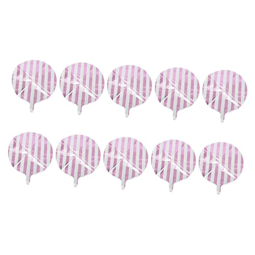 WEKAMOS 10 Stück Bonbonfarbene Luftballons Hochzeitsdekoration gestreifte Folienballons Zahlenballons Dekorate gestreifter Ballon bunte Partyballons Vorschlagsballons Aluminiumfolie Rosa von WEKAMOS