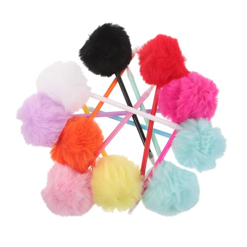 WEKAMOS 10 Stück Bunte Pom Pom Kugelschreiber Flauschige Plüschkugelschreiber für Schüler Mädchen Kreative Schreibstifte für Schule Büro Geschenkideen WEKAMOS 10 Stück Bunte Pom Pom Kugelschreiber Flauschige Plüschkugelschreiber für Schüler Mädchen Kreative Schreibstifte für Schule Büro Geschenkideen von WEKAMOS