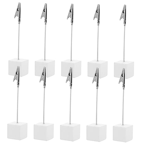 WEKAMOS 10 Stück Cube Basis Memo Halter mit für Fotos und Notizen Silber für Home Office und Schreibtischorganisation von WEKAMOS