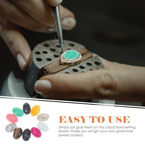 WEKAMOS 10 Stück Natürliche Flache Cabochons aus Edelstein Halbrund Poliert für DIY Schmuckherstellung Basteln mit Naturmaterialien Armband und Ketten Selber Machen Dekorative von WEKAMOS