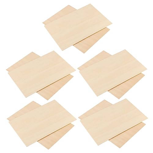 WEKAMOS 10 Stück Rechteckige Holzscheiben Unbehandelt DIY Bastelzubehör für Malerei und Kreative Projekte für Erwachsene von WEKAMOS