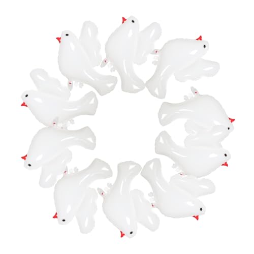 WEKAMOS 10 Stück Taufballons Weiß Taube Ballons Denkmal Freigeben Hochzeit Dekorationen Geburtstag Erste Groß Umwerben Party Luftballons Mit Friedenstauben Folienballon Aluminiumfolie von WEKAMOS