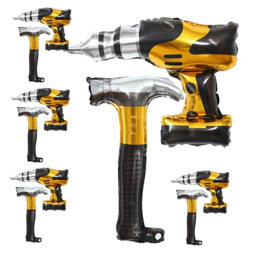 WEKAMOS 10 Stück Teiliges Aluminiumfolie Ballons Bauwerkzeuge Hammer Elektrowerkzeug Ballons Langlebige Folienballons für Partydekoration Tischmittelstücke Fotorequisiten Bau Themen Feier WEKAMOS 10 Stück Teiliges Aluminiumfolie Ballons Bauwerkzeuge Hammer Elektrowerkzeug Ballons Langlebige Folienballons für Partydekoration Tischmittelstücke Fotorequisiten Bau Themen Feier von WEKAMOS