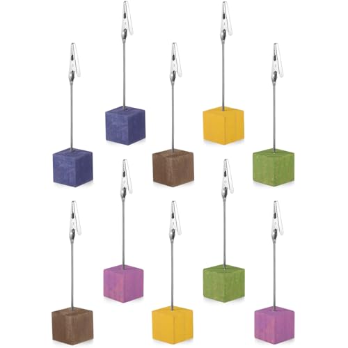 WEKAMOS 10 Stück Teiliges Bunter Memo Clips mit Holzsockel Kreative Foto Halter für Notizen Tischnummern und Postkarten für Büro Zuhause und Veranstaltungen WEKAMOS 10 Stück Teiliges Bunter Memo Clips mit Holzsockel Kreative Foto Halter für Notizen Tischnummern und Postkarten für Büro Zuhause und Veranstaltungen von WEKAMOS