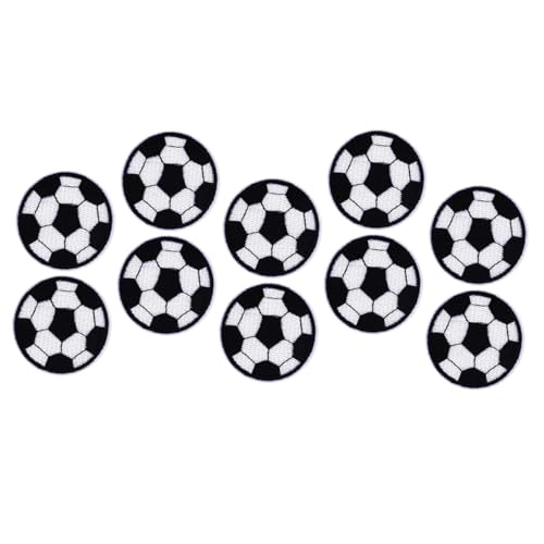 WEKAMOS 10 Stück Teiliges Fußball Aufnäher Austauschbare Dekorative Patches für Kleidung Jacken Rucksäcke und Mehr Durchmesser für DIY Projekte und Sportliche von WEKAMOS