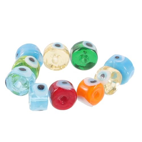 WEKAMOS 10 Stück Teiliges Glasperlen Evil Eye Flache Runde Spacer Perlen Bunte DIY Schmuckherstellung Armband Halskette Basteln Zubehör WEKAMOS 10 Stück Teiliges Glasperlen Evil Eye Flache Runde Spacer Perlen Bunte DIY Schmuckherstellung Armband Halskette Basteln Zubehör von WEKAMOS