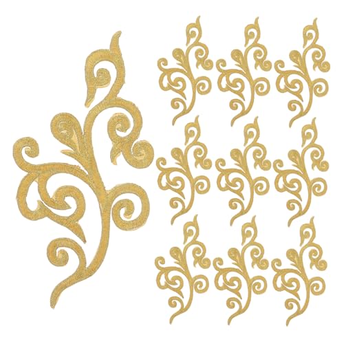 WEKAMOS 10 Stück Teiliges Goldene Stickerei Applikationen mit Spitzenmuster Selbstklebende Blumenaufnäher für Hochzeit Bühnenkostüme DIY Kleidung Vielseitige Dekoration für Textilien und WEKAMOS 10 Stück Teiliges Goldene Stickerei Applikationen mit Spitzenmuster Selbstklebende Blumenaufnäher für Hochzeit Bühnenkostüme DIY Kleidung Vielseitige Dekoration für Textilien und von WEKAMOS