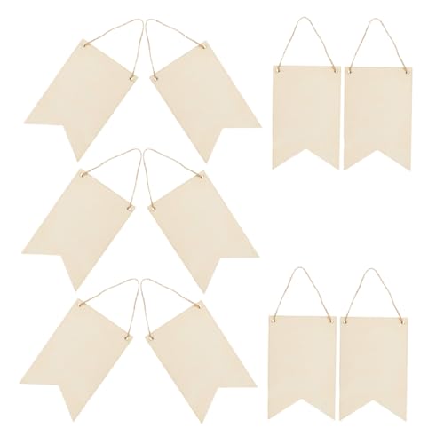 WEKAMOS 10 Stück Teiliges Hängende Holzschilder aus Naturbelassenem Holz Blanko DIY Holztafel für Bastelprojekte Bemalbar und Beschriftbar für Tür Wand und Gartendekoration von WEKAMOS