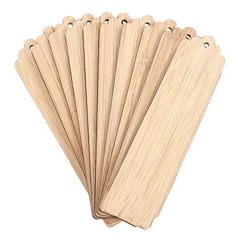 WEKAMOS 10 Stück Teiliges Holz Lesezeichen Basteln Blanko DIY Holztafeln zum Beschriften und Bemalen Kreative Anhänger für Schule und Dekoration für Leser und Bastelfreunde von WEKAMOS