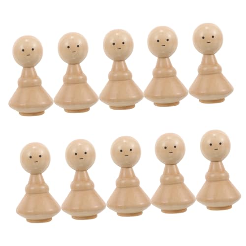 WEKAMOS 10 Stück Teiliges Naturbelassene Holzpuppen zum Bemalen Leichte DIY Peg Dolls für Bastelprojekte Glatte Oberfläche Langlebige Holzfiguren für Puppenhaus und Dekoration von WEKAMOS