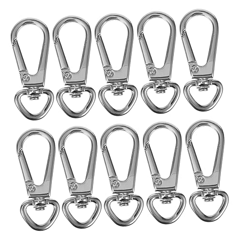 WEKAMOS 10 Stück Teiliges Schlüsselanhänger mit Karabinerhaken Praktische Klappverschluss Schnalle für DIY Projekte für Handtaschen und Accessoires Silber von WEKAMOS