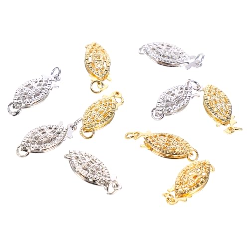 WEKAMOS 10 Stück Teiliges Schmuckverschluss Fischhaken aus Langlebiger DIY Halsketten und Armbandverbinder Handgefertigte Bastelverschlüsse in Weiß und Gold für Schmuckherstellung WEKAMOS 10 Stück Teiliges Schmuckverschluss Fischhaken aus Langlebiger DIY Halsketten und Armbandverbinder Handgefertigte Bastelverschlüsse in Weiß und Gold für Schmuckherstellung von WEKAMOS