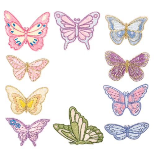 WEKAMOS 10 Stück Teiliges Selbstklebende Schmetterling Patches zum Aufnähen und Aufbügeln Strapazierfähige Stoffapplikationen für Kleidung Rucksäcke Schuhe Vielseitige DIY Dekoration und WEKAMOS 10 Stück Teiliges Selbstklebende Schmetterling Patches zum Aufnähen und Aufbügeln Strapazierfähige Stoffapplikationen für Kleidung Rucksäcke Schuhe Vielseitige DIY Dekoration und von WEKAMOS
