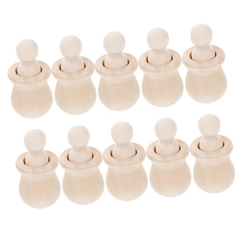 WEKAMOS 10 Stück Teiliges Set Holzfiguren zum Bemalen Unvollendete Peg Dolls für DIY Bastelprojekte Kreatives für Home Dekoration Natürliches Holzmaterial für Malen und Basteln von WEKAMOS