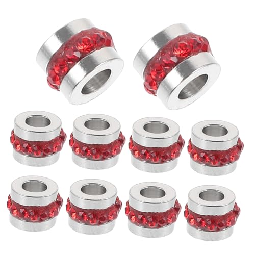 WEKAMOS 10 Stück Teiliges Strass Spacer Beads aus Rostfreiem Stahl mit Roten Kristallperlen für DIY Schmuckherstellung Geeignet für Armbänder Halsketten und Charms Zubehör WEKAMOS 10 Stück Teiliges Strass Spacer Beads aus Rostfreiem Stahl mit Roten Kristallperlen für DIY Schmuckherstellung Geeignet für Armbänder Halsketten und Charms Zubehör von WEKAMOS