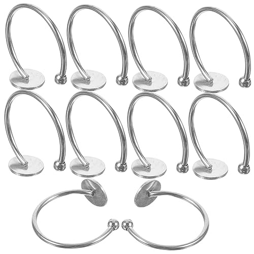 WEKAMOS 10 Stück Teiliges Verstellbare Ringrohlinge Ringbasen für DIY Schmuckherstellung Metallische Ringblanks Vielseitige Ringhalter für Bastelbedarf Kompatibel mit Verschiedenen von WEKAMOS