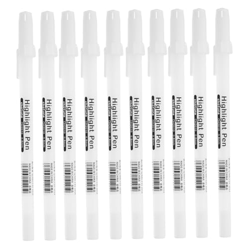 WEKAMOS 10 Stück Teiliges Weißer Highlight Marker Stifte Handbemalt Leuchtend Dunklem Papier für Zeichnen Basteln Scrapbooking und Kreative DIY projekte Zufällige Farbe Zufällige Farbe von WEKAMOS
