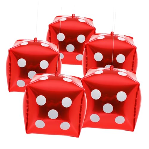 WEKAMOS 10 Stück Thema Würfel Folienballons Dekorative Partybedarf für Spielabend und Geburtstagsfeiern Rote Ballons für Unvergessliche Anlässe von WEKAMOS