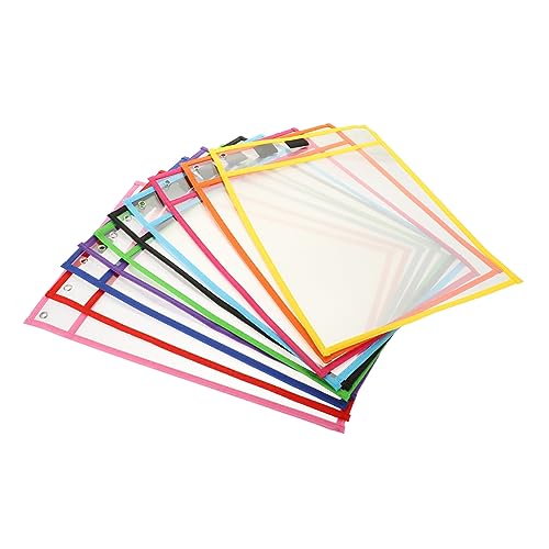 WEKAMOS 10 Stück Transparente Trockenlösch Dokumententaschen aus Robustem PVC Wiederverwendbare Aufbewahrungstaschen für Schule und Büro Praktische Abwischbare Hüllen für Arbeitsblätter WEKAMOS 10 Stück Transparente Trockenlösch Dokumententaschen aus Robustem PVC Wiederverwendbare Aufbewahrungstaschen für Schule und Büro Praktische Abwischbare Hüllen für Arbeitsblätter von WEKAMOS