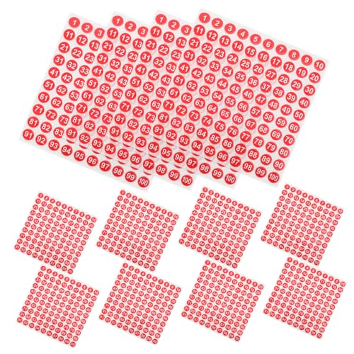 WEKAMOS 100 Blatt Selbstklebende Wasserfeste Zahlenaufkleber Farbige Runde Klebeetiketten Klare Nummerierung Vielseitig Beschriftbar für Kleidung Schuhe Lagerung von WEKAMOS