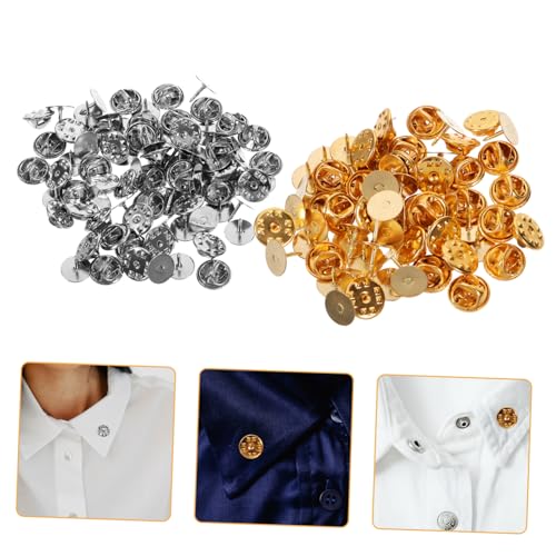 WEKAMOS 100 Sätze Broschennadeln Schmetterlingsverschluss Pin Back Verschlüsse für DIY Schmuckherstellung Flachkopf Gold und Silber Geeignet für Anstecker Abzeichen Krawattennadeln Hüte WEKAMOS 100 Sätze Broschennadeln Schmetterlingsverschluss Pin Back Verschlüsse für DIY Schmuckherstellung Flachkopf Gold und Silber Geeignet für Anstecker Abzeichen Krawattennadeln Hüte von WEKAMOS