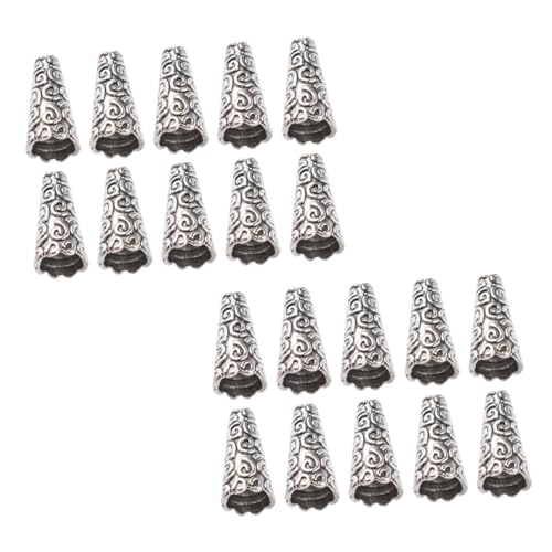 WEKAMOS 100 Stück Antike Silberfarbene Zinklegierung Perlenkappen für DIY Schmuckherstellung Bead End Caps für Armbänder Halsketten Ohrringe und Bastelbedarf von WEKAMOS
